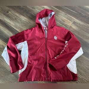 OU Oklahoma women's wind breaker jacket large red oak GUC